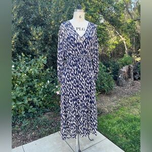 Velvet by Graham & Spencer "Kendra" sheer tiered midi dress with slip - size M